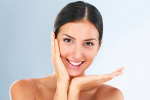 Young / Middle aged woman with naturally beautiful face from aesthetic treatments in Manchester.